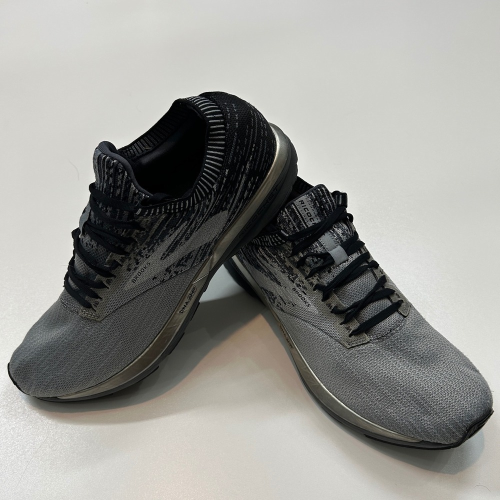 Brooks Ricochet Mens Grey Black DNA AMP Running Shoes 1102931D049 Size 12